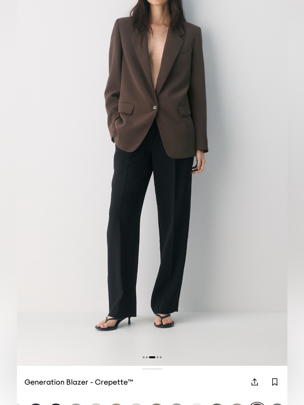 GENERATION Y Brown Blazer with Black Wide-Leg Trousers